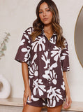 Taooba- Casual Soft Tropical Short Sleeve Two Piece