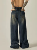 Taooba- 11170 BAGGY WIDE STRAIGHT DENIM JEANS