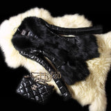 1980s fashion trends S-5xl plus Size Winter Slim-Fit Faux Fox Fur Collar Fur PU Leather Slimming Coat