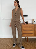 Taooba- Elegant Style Vest and Pants Casual Set Suit