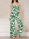 Taooba- Two Piece Graphic Printed Sleeveless Shirt and Pants Set