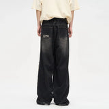 Taooba- 10130 DISTRESSED BAGGY WIDE STRAIGHT DENIM JEANS