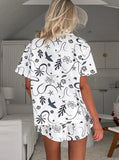 Taooba- Abstract Printed Short Sleeve Shirt and Shorts Set