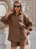 Taooba- Hot Fashionable  Pure Cotton Long-Sleeve High-Waist Casual Suit