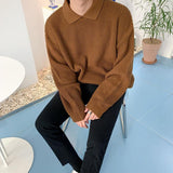 Taooba-3461 WAFFLE COLLAR SWEATER