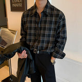 Taooba-1467 BLACK PLAID SHIRT