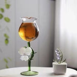 fall apartment decor Creative Japanese-Style Lily Wine Glass Lily Glass Birthday Gift Ceremony Wine Glass Decoration