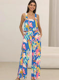 Taooba- Two Piece Graphic Printed Sleeveless Shirt and Pants Set