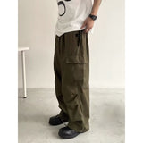 boy outfits National Fashion Retro Overalls Men's Pants Trendy Loose All-Match Basic Umbrella Pants Wide Leg Straight Casual Mopping Pants