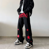 senior jeans New American Retro High Street Patch Embroidered Jeans Ins Street Vibe Style Hip Hop Fried Street Niche Pants