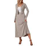 carhartt outfit 2024 Autumn and Winter Fashion Elegant Casual Knitted Cardigan Skirt Two-Piece Women's Clothing