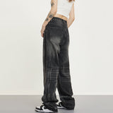 RTK (W) Taooba. 1371 WASHED DARK GRAY WIDE STRAIGHT DENIM JEANS