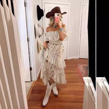 concert outfit dress to impress Bohemian Lace Dress White Beach Dress New Tube Top off-Shoulder Sexy Dress Women