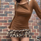 Taooba Keri Leopard Velvet Swing Dress