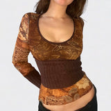 Taooba Kelise Renaissance Print Long Sleeve Top