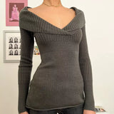 Taooba Zamyra V-Neck Lapel Sweater Top