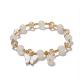 bracelets New Butterfly Crystal Glass Bracelet Women's All-Match High-Grade Accessories Beaded Jewelry