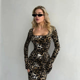 Taooba Rowena Leopard Print Long Dress