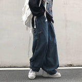 Taooba- 10114 BLUE WIDE BAGGY DENIM PANTS