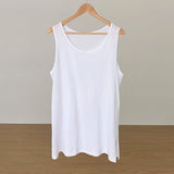 Taooba-1774 WHITE SLEEVELESS SHIRT