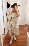 concert outfit dress to impress Bohemian Lace Dress White Beach Dress New Tube Top off-Shoulder Sexy Dress Women