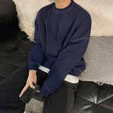 Taooba-3176 NAVY BLUE CREWNECK SWEATER