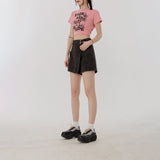 RTK (W) Taooba. 3220 DENIM SHORTS & PINK SHORT SLEEVE