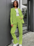 Taooba- Two Piece Temperament Solid Color Long Sleeves and Pants Set