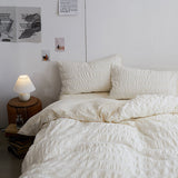 Taooba Organic Cream Seersucker Bedding Set