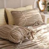 Taooba Princess Ruched Bedding Set - Brown