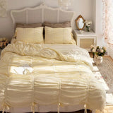 Taooba Princess Ruched Bedding Set - White