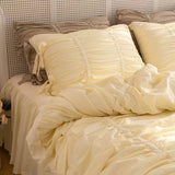 Taooba Princess Ruched Bedding Set - Pastel Yellow