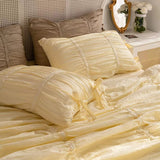 Taooba Princess Ruched Bedding Set - White