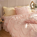 Taooba Princess Ruched Bedding Set - White