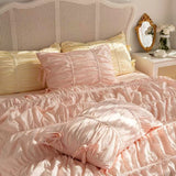 Taooba Princess Ruched Bedding Set - Pink