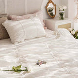 Taooba Princess Ruched Bedding Set - White