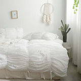 Taooba Princess Ruched Bedding Set - White