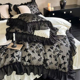 Taooba Romantic Butterfly Embroidery Bedding Set