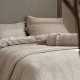 Taooba Rustic Linen Cotton Bedding Set with Lace