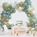 Retro Green Balloon Garland Arch Kit Wedding Birthday Balloons Decoration Party Balloons For Baby Shower Decor Jungle Safari