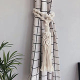 Taooba-Handwoven Macrame Curtain Tie Backs Cotton Rope Tassels Pendant Curtain Strapping  Bohemia Curtain Accesorios Wall Decoration