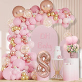 Macaron Pink Balloon Garland Arch Kit Kids 1st Birthday Party Decoration Boy Girl Birthday Baby Shower Latex Balloons Decoration