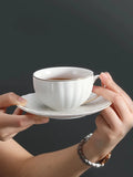 Taooba-High End And Exquisite Ceramic Coffee Cups British Afternoon Tea Cups Pumpkin Cups Coffee Cup And Plate Set