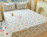 100% Cotton Bed Sheets Flower Printed Flat Sheet Cover Plaid Lattice Bedspreads Home Textile Without Pillowcase