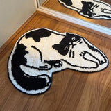 Taooba-Cute Cat ShapeTufting Rug Thick Tuftted Carpet Room Entrance Doormat Anti-slip Absorbent Bathroom Door Foot Toilet Kitchen Mats