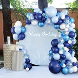 Blue Metallic Balloons Garland Kit Gold Confetti Balloon Arch Birthday Party Decoration Kids Wedding Birthday Baby Shower Decor