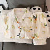 Taooba Christmas Outfit Sweet Cute Kawaii Bear Print Two Piece Pajama Set Autumn Casual All-match Homewear Sleepwear Women's Y2K Soft Women's Pajamas