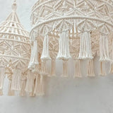 Taooba-Bohemian Style Handmade Macrame Lampshade Hanging Tapestry Room Decoration Woven Cotton Rope Diameter 40CM  LampShade