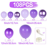 Purple Gold Balloon Garland Arch Kit Birthday Party Decor Girl Baby Shower Latex Ballon Chain Wedding Party Decorations