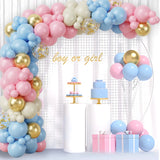 107Pcs Macarons Pink Blue Balloon Garland Arch Set Baby Boy or Baby Girl Birthday Gender Reveal Wedding Party Decorations Globos